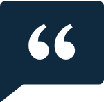 Speech bubble with quotation marks inside.